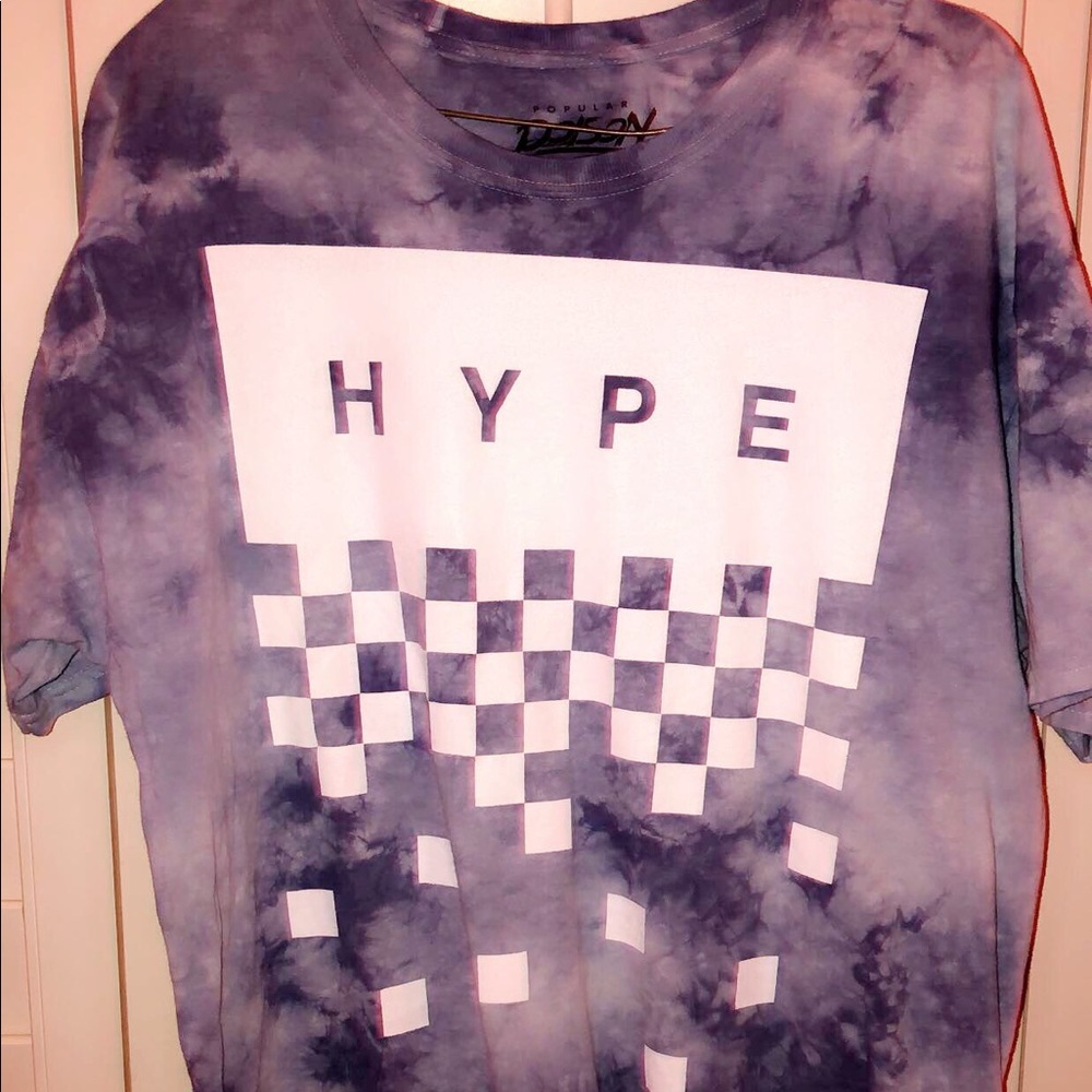 Popular poison blue tie-dye checker shirt